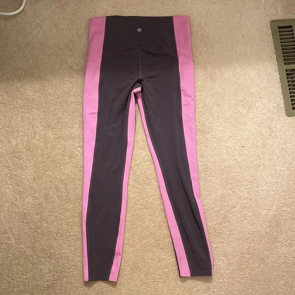 Athleta Capri leggings size small dark gray and pink athletic leggings - Picture 6 of 8